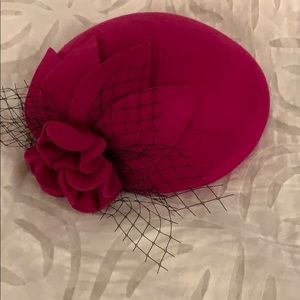 Wool pillbox hat/fascinator in purple. Worn once